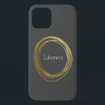 Cute Abstract Gold Glitter Personalised Black iPhone 12 Pro Case<br><div class="desc">Cute Abstract Gold Glitter Personalised Black iPhone 12 Pro Case</div>
