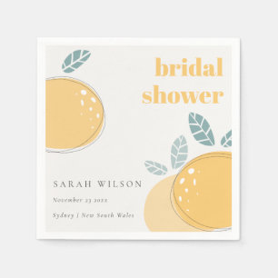 Cute Abstract Lemon Fruity Bold Bridal Shower Napkin