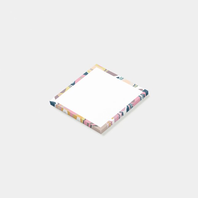 Cute Abstract Marble Paint Swirl in Pink Pastel Post-it Notes (Angled)