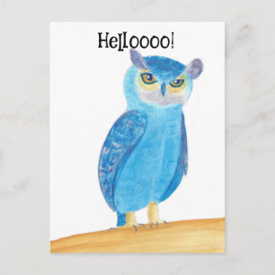 Cute Abstract Owl Custom Postcards