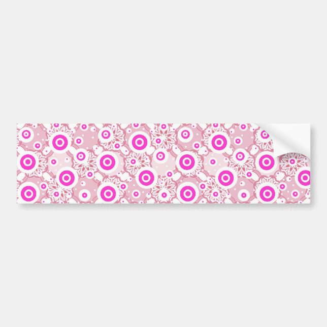 Cute abstract pinky dots patterns bumper sticker (Front)