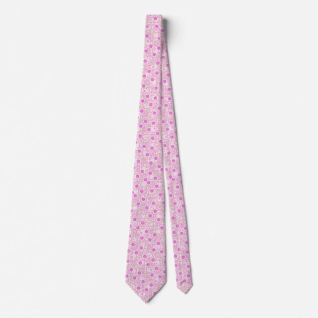 Cute abstract pinky dots patterns tie (Front)