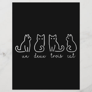 Cute Abstract Un Deux Trois Cat French Kitty Flyer