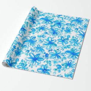 Cute abstract watercolor floral chintz seamless pa wrapping paper