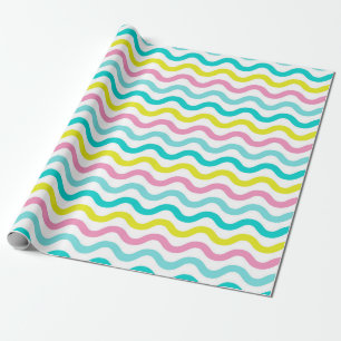 Cute Abstract Waves Chevron Pattern Wrapping Paper