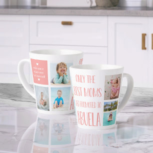Cute Abuela Grandchildren Photo & Name Latte Mug