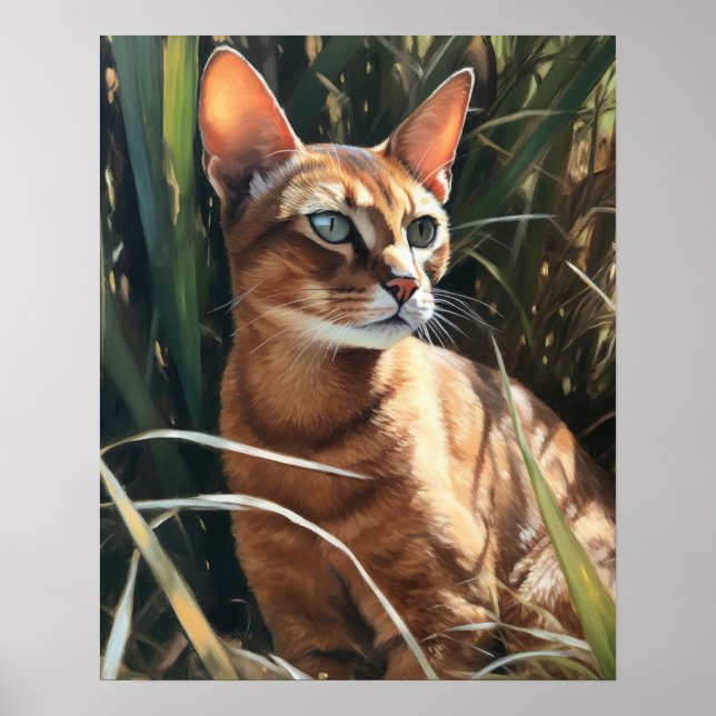 Cute Abyssinian Cat Art Print Poster (Front)