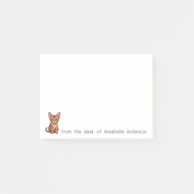 Cute Abyssinian Cat Personalise Notes (Front)