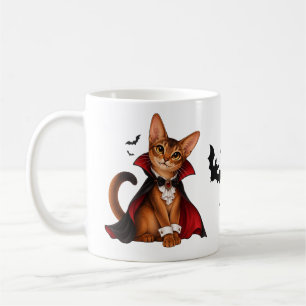 Cute Abyssinian Cat Vampire Dracula Decor Coffee Mug