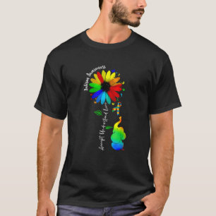 Cute Accept Understand Love Autism Awareness Sunfl T-Shirt