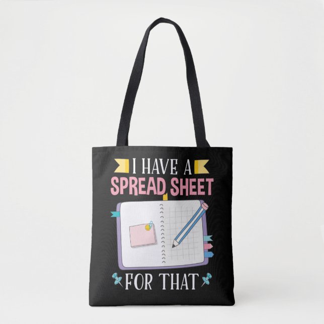 Cute Accounting Student CPA Fun Spreadsheet Tote Bag (Front)