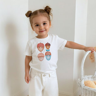 Cute Acorn Characters Shirt Fall Baby Tee