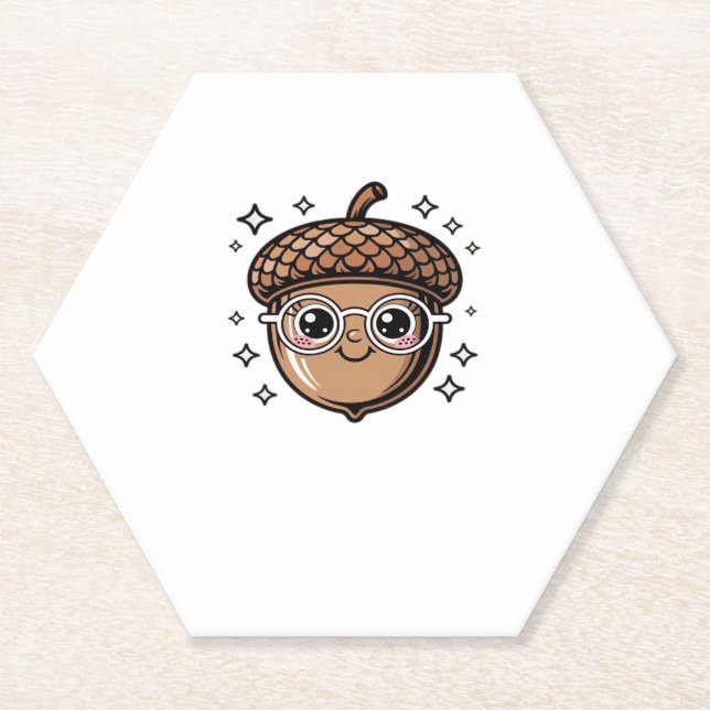 cute acorn Classic T-Shirt Paper Coaster (Front)