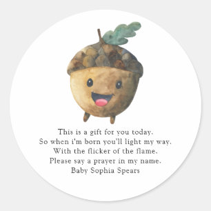 Cute acorn - Prayer candle label