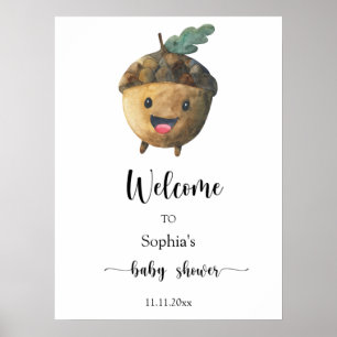 Cute acorn - Welcome baby shower Poster