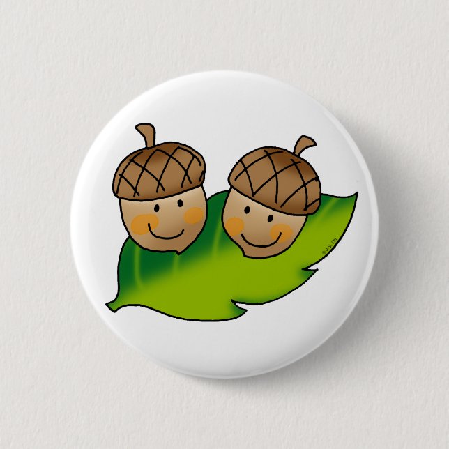 cute acorns 6 cm round badge (Front)