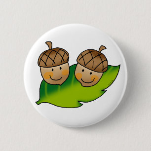cute acorns 6 cm round badge