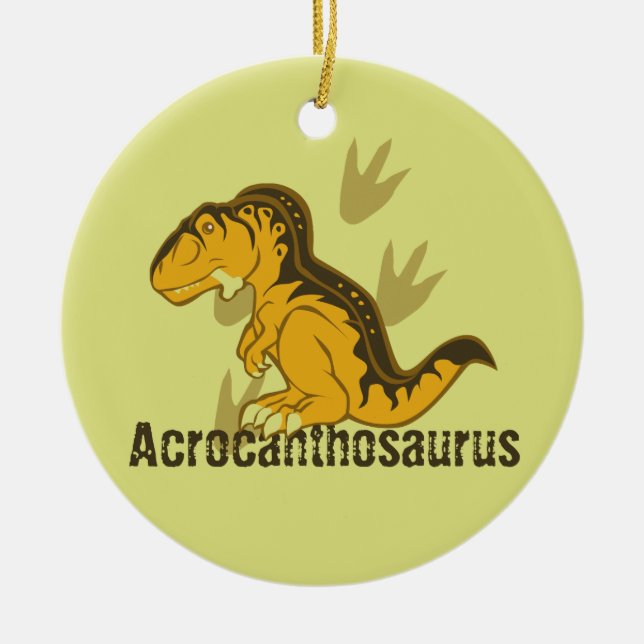 Cute Acrocanthosaurus Ceramic Ornament (Front)