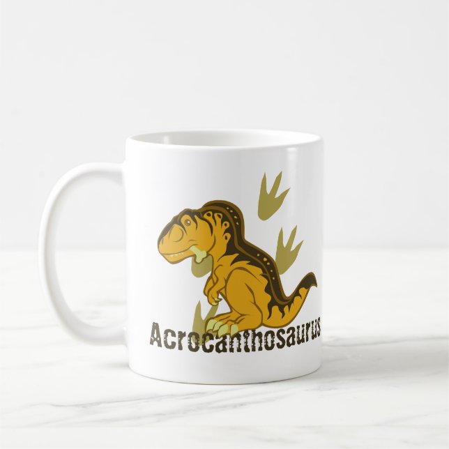 Cute Acrocanthosaurus Coffee Mug (Left)