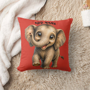 Cute Active Baby Animal collection Elephant red Cushion