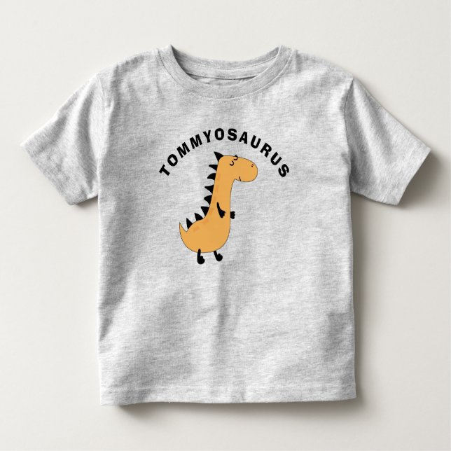 Cute Add Childs Name Dinosaur Gift Toddler T-shirt (Front)