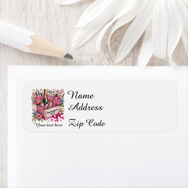 Cute add name Bachelorette party  Return Address Label (Insitu)