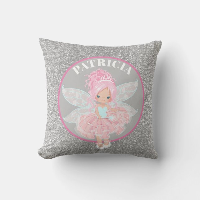 Cute add name girls fairie add name pillow (Front)