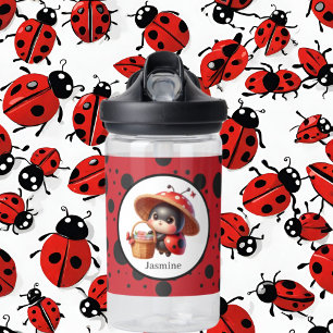 Cute add name ladybug lovers water bottle