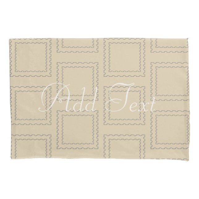 Cute Add Photo Framed Beige Pillow Case (Front)