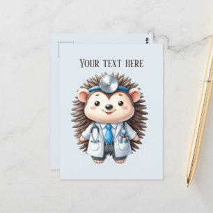 Cute add text any purpose Doctor Hedgehog Postcard