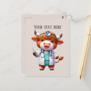 Cute add text any purpose Nurse cow  Postcard