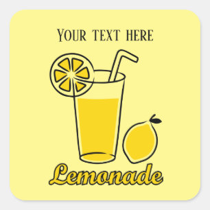 Cute add text lemonade business square sticker