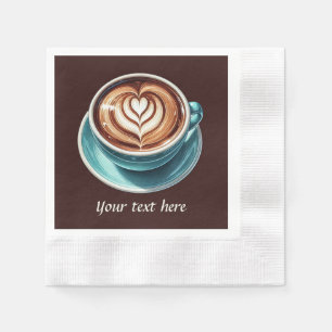 Cute add your text coffee lady  napkin
