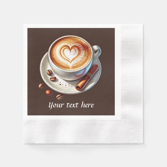 Cute add your text coffee  napkin (Front)
