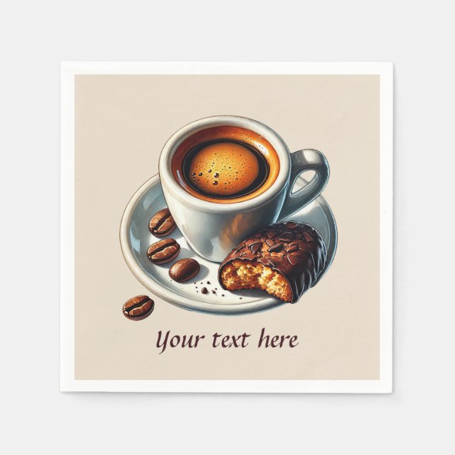 Cute add your text coffee  napkin (Front)