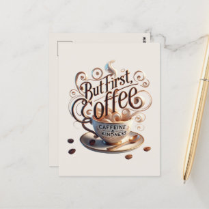 Cute add your text coffee shop  postcard