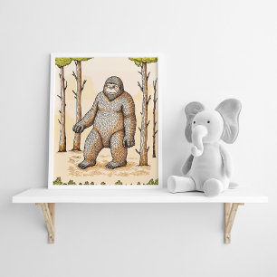 Cute Adorable And Cosy Boho Bigfoot Poster