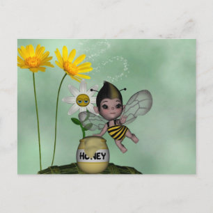 Cute Adorable Baby Bumble Bee Honey Postcard