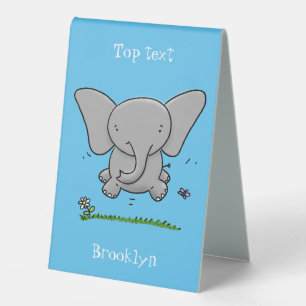 Cute adorable baby elephant cartoon illustration