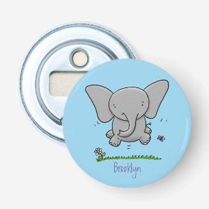 Cute adorable baby elephant cartoon illustration bottle opener