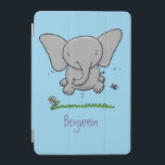 Cute adorable baby elephant cartoon illustration iPad mini cover<br><div class="desc">This fun design features our cute baby elephant jumping in cartoon style. Show some love!</div>