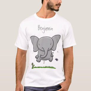 Cute adorable baby elephant cartoon illustration T-Shirt
