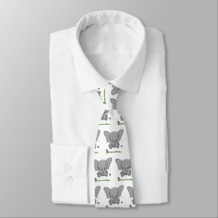 Cute adorable baby elephant cartoon illustration tie