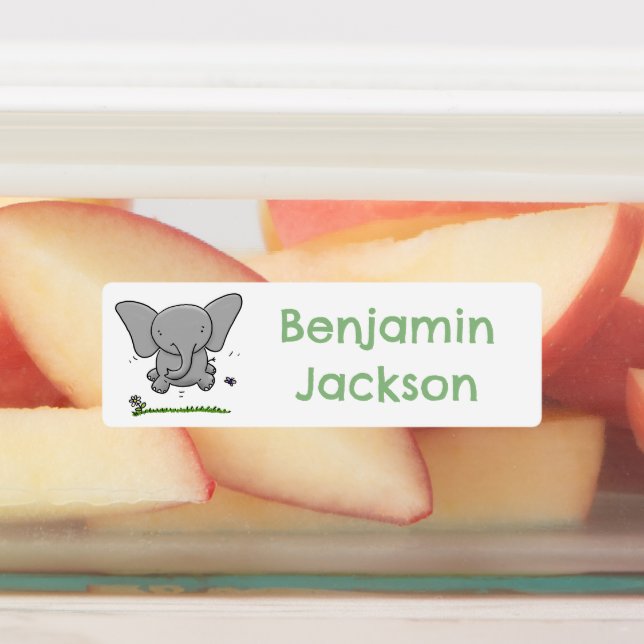 Cute adorable baby elephant cartoon personalised (Affixed)