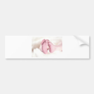 Cute Adorable Baby Shower Crib Nursery Footprints Bumper Sticker