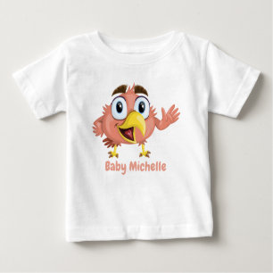 Cute Adorable Bird and Panda Cub Graphic Baby T-Shirt
