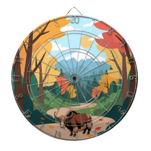 Cute & adorable brown yak dartboard