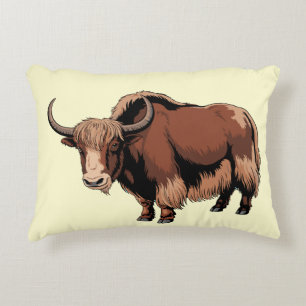 Cute & adorable brown Yak  Decorative Cushion
