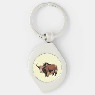Cute & adorable brown Yak Key Ring