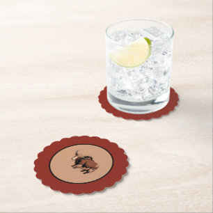 Cute & adorable brown Yak Paper Coaster